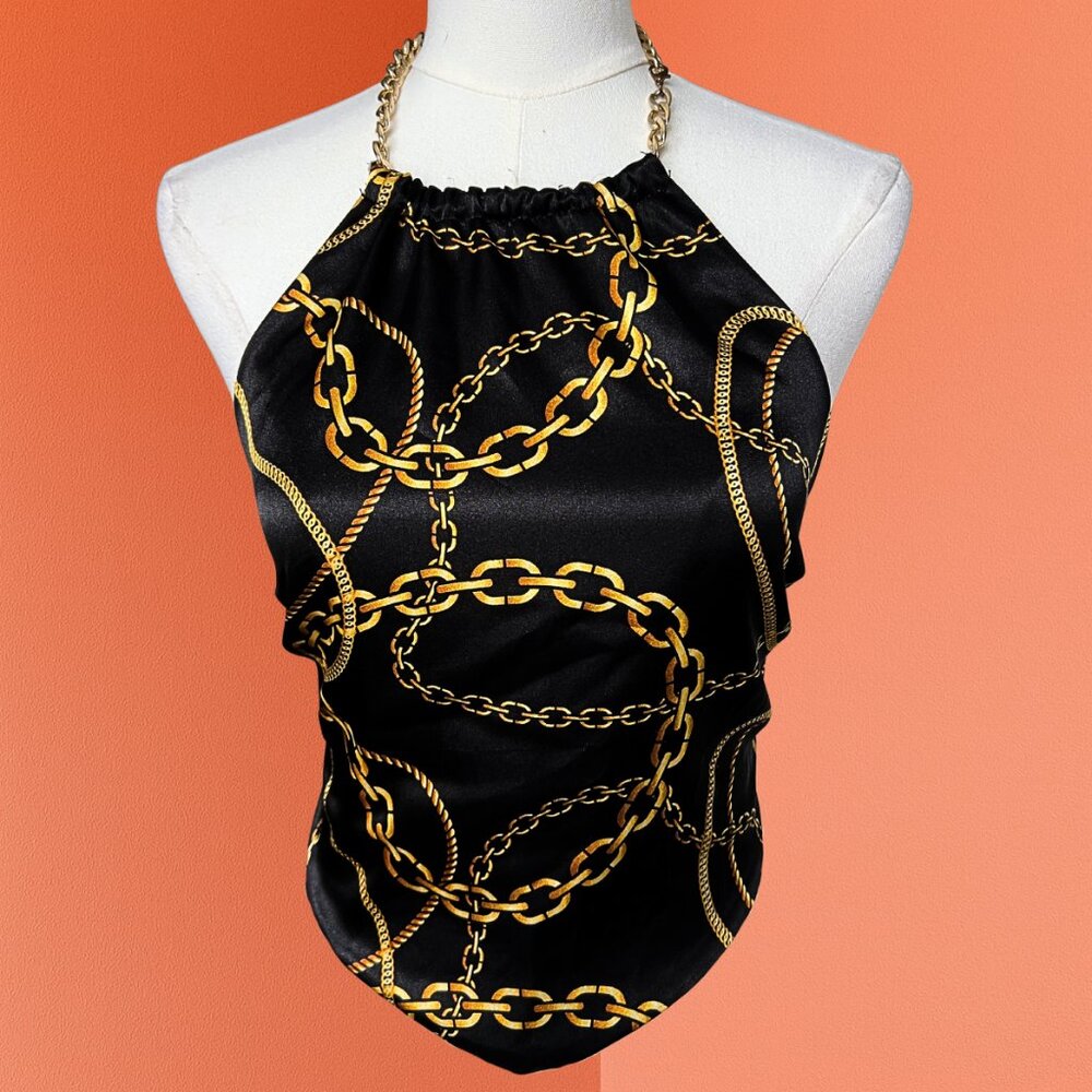 Vintage Y2K Chain Halter Top